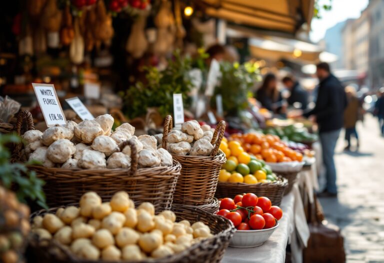 Immagine di un evento gastronomico in Italia con piatti tipici