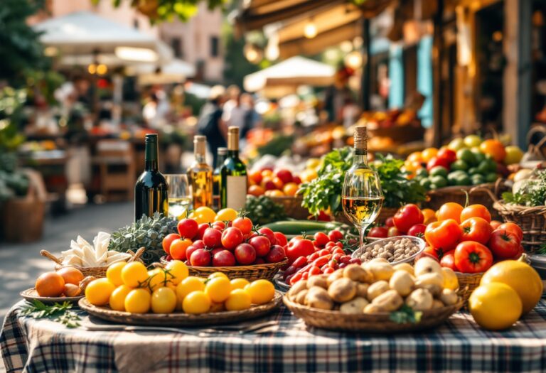 Immagine di un evento gastronomico con piatti tipici