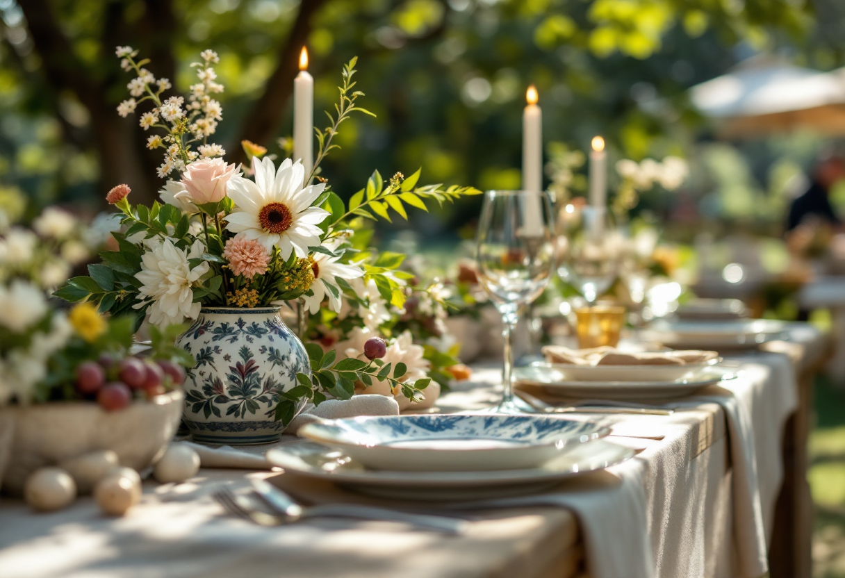 Immagine di un evento gastronomico in Italia con piatti tipici