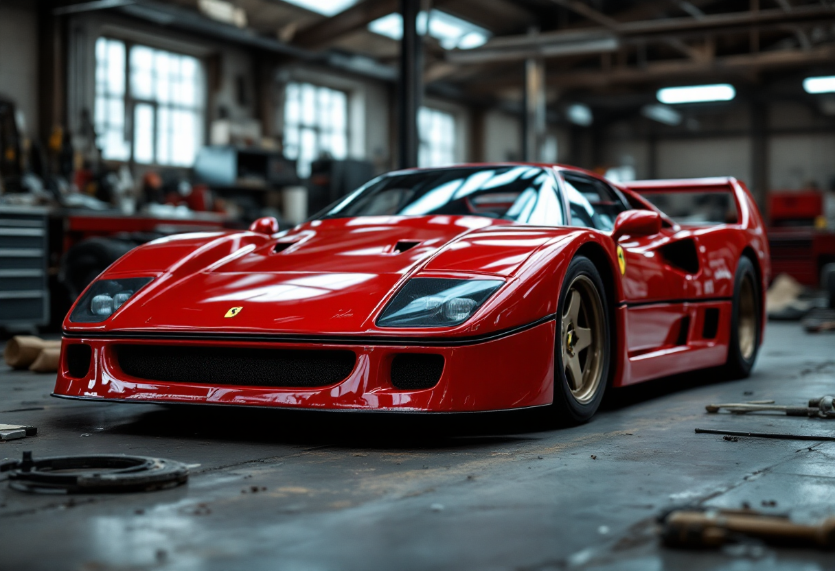 Ferrari F40 in un elegante contesto urbano