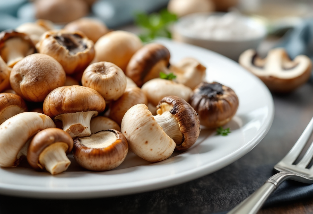 Varietà di funghi freschi pronti per la cucina moderna