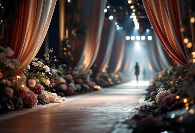 Abito haute couture di Alessandro Michele in passerella