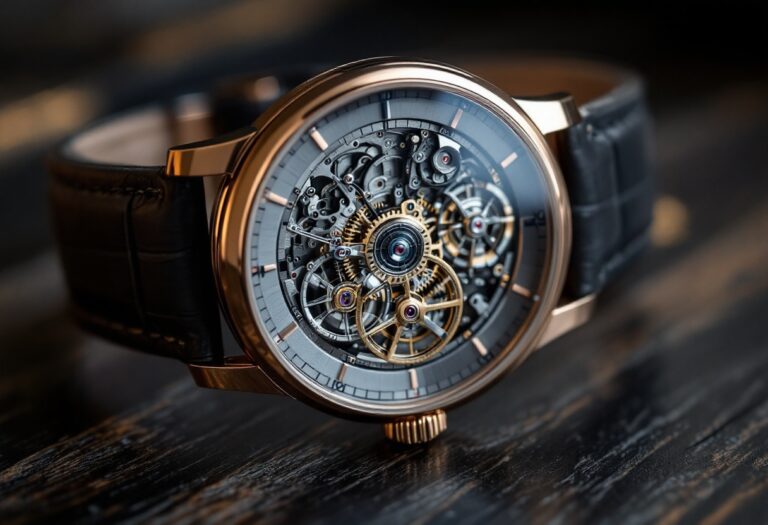 Orologio tourbillon svizzero con design elegante e sofisticato