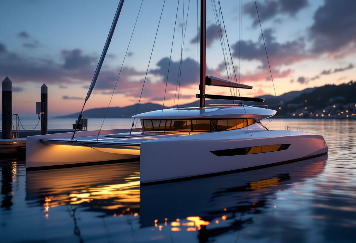 Catamarano elettrico Silent Yachts in navigazione silenziosa