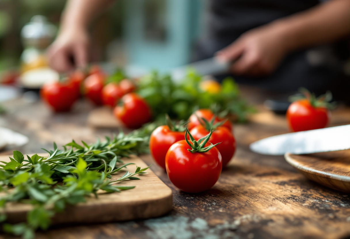 Piatto tipico siciliano con ingredienti freschi e innovativi