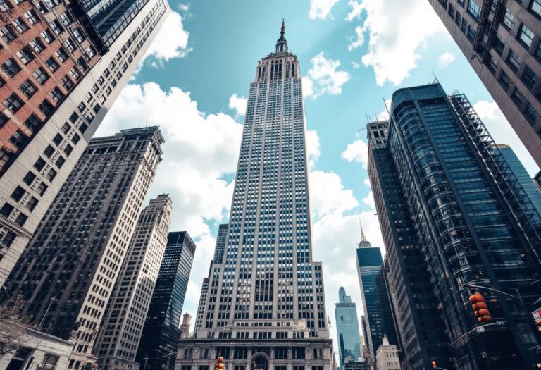 Vista panoramica dell'architettura di Manhattan