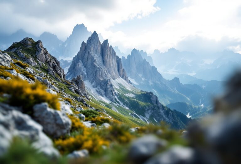 Un paesaggio sereno delle Dolomiti per il benessere