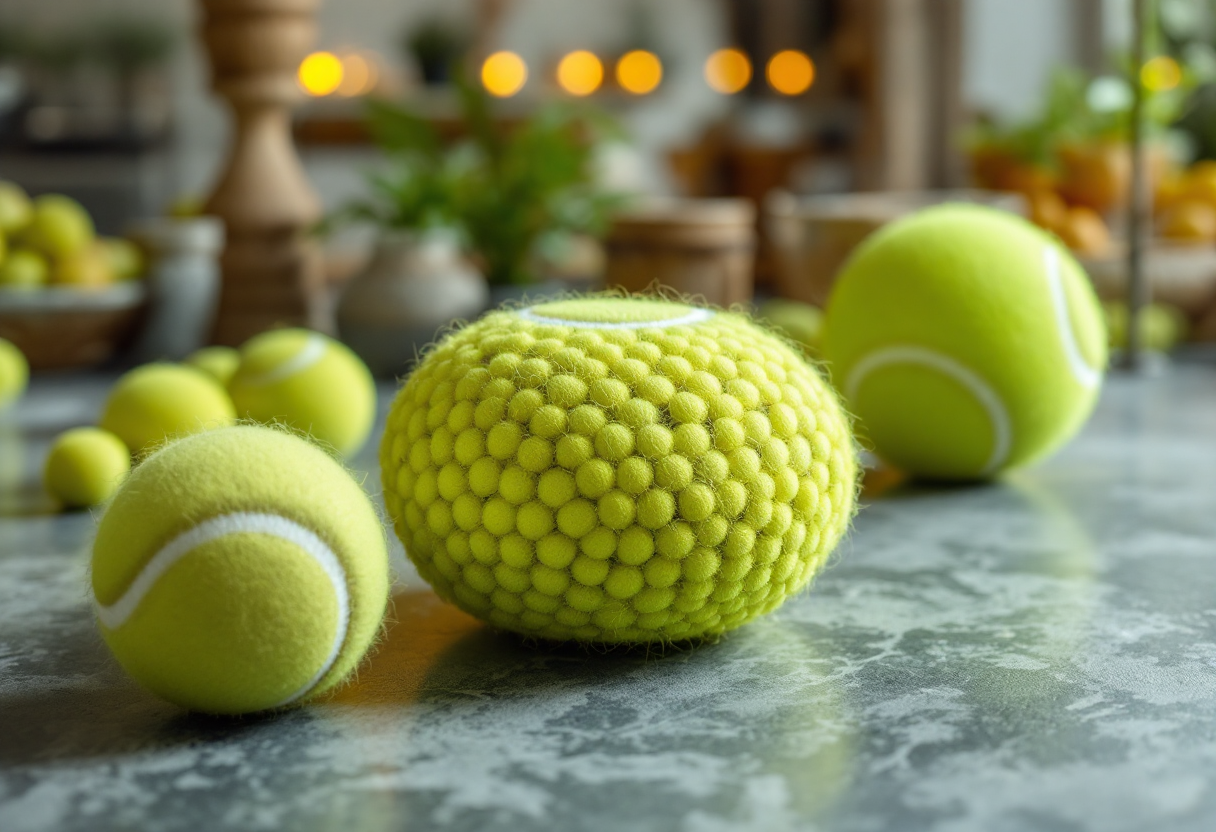 Palline da tennis trasformate in opere d'arte sostenibili