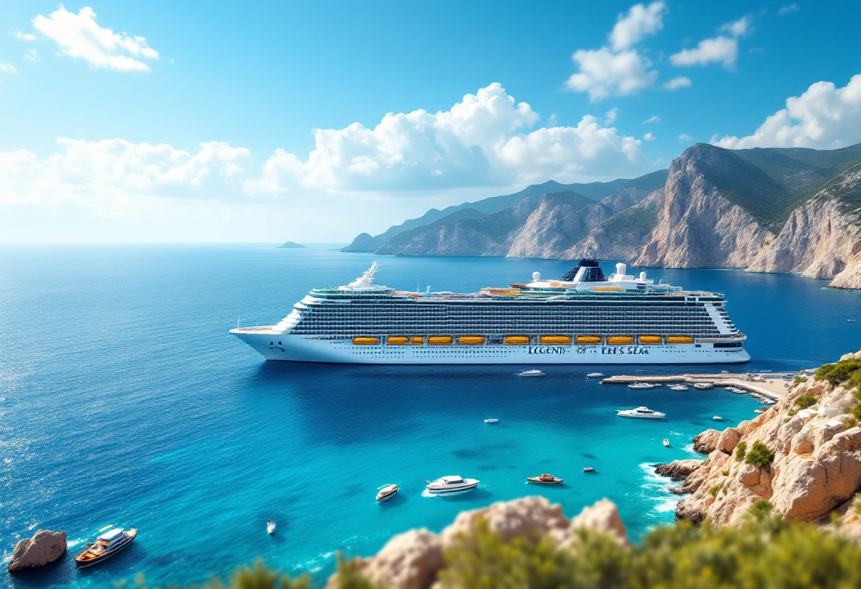 Vista panoramica della nave Legend of the Seas in crociera