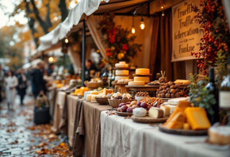 Immagine di un evento gastronomico autunnale con piatti tipici