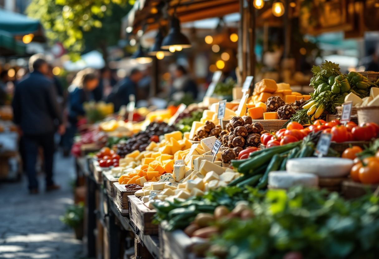 Immagine di un evento gastronomico in Italia con piatti tipici