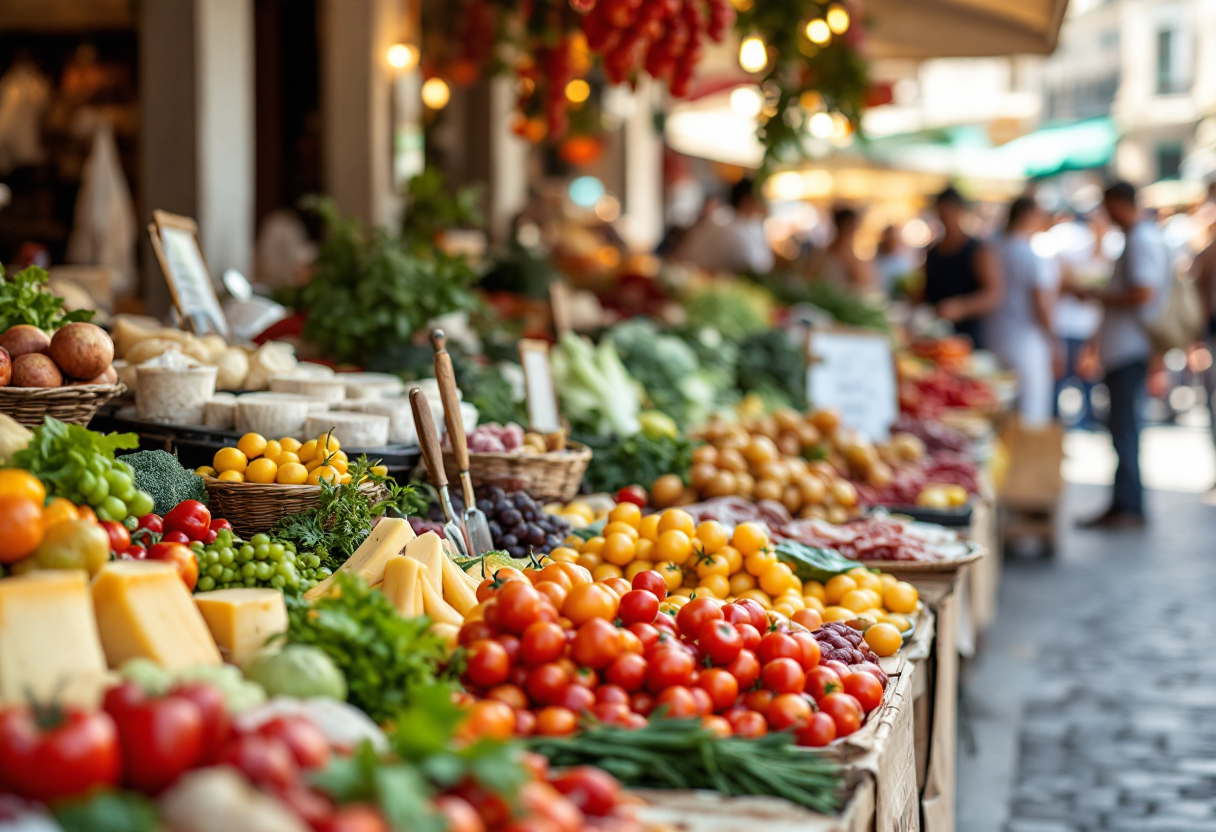 Immagine di un evento gastronomico in Italia con piatti tipici