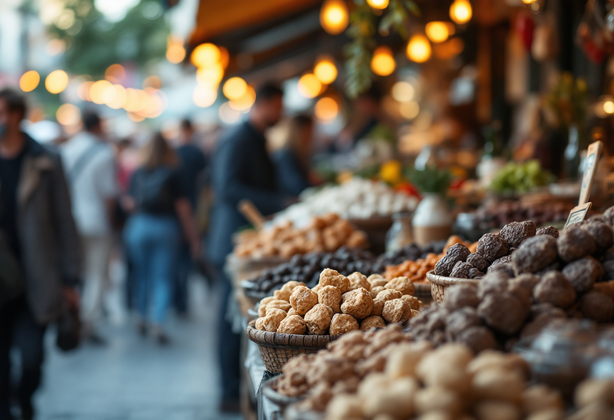 Immagine di un evento gastronomico in Italia con piatti tipici