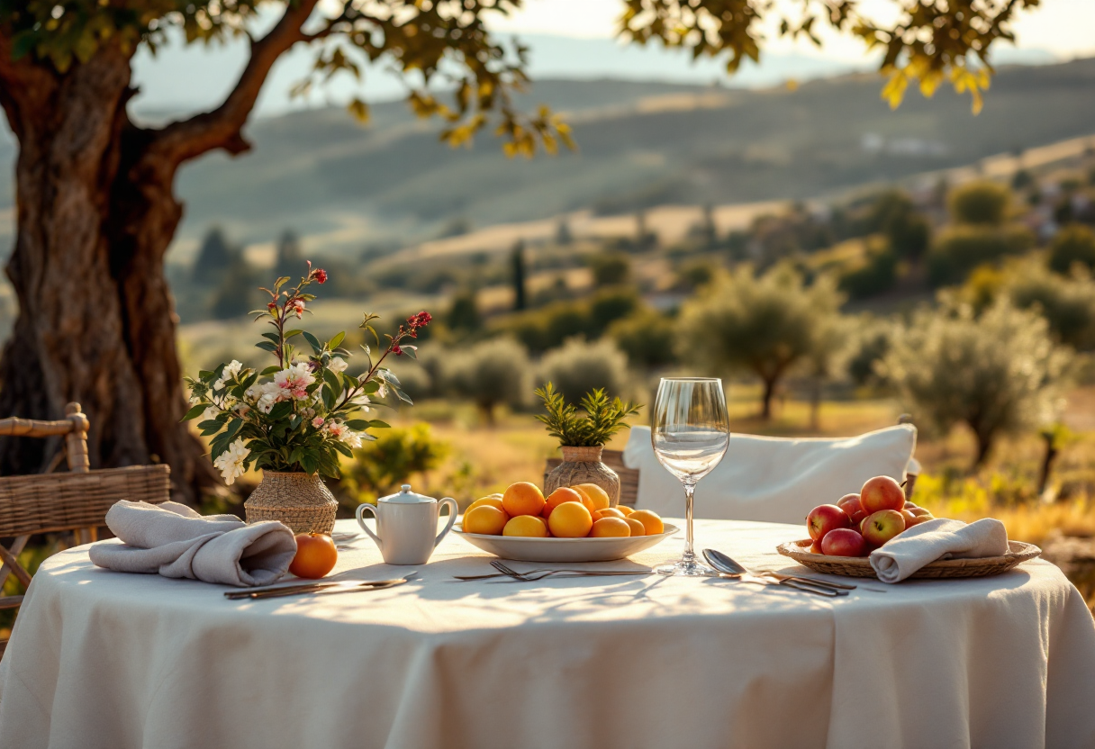 Immagine di un evento gastronomico in Italia con piatti tipici