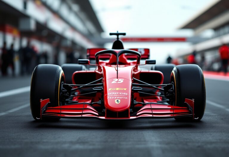 Ferrari SF-25 in pista durante il Mondiale 2025