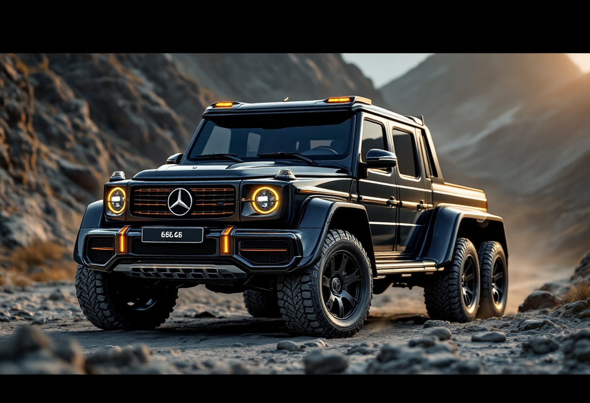 Mercedes Classe G 6×6 in un paesaggio urbano