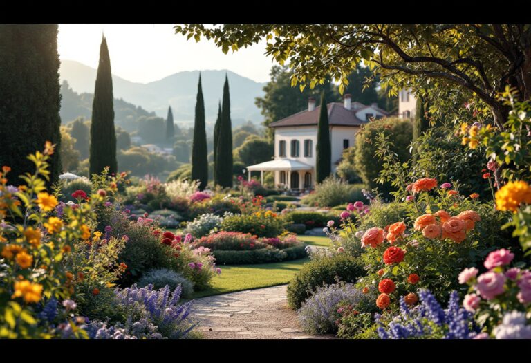 Vista panoramica di una villa di lusso in Italia