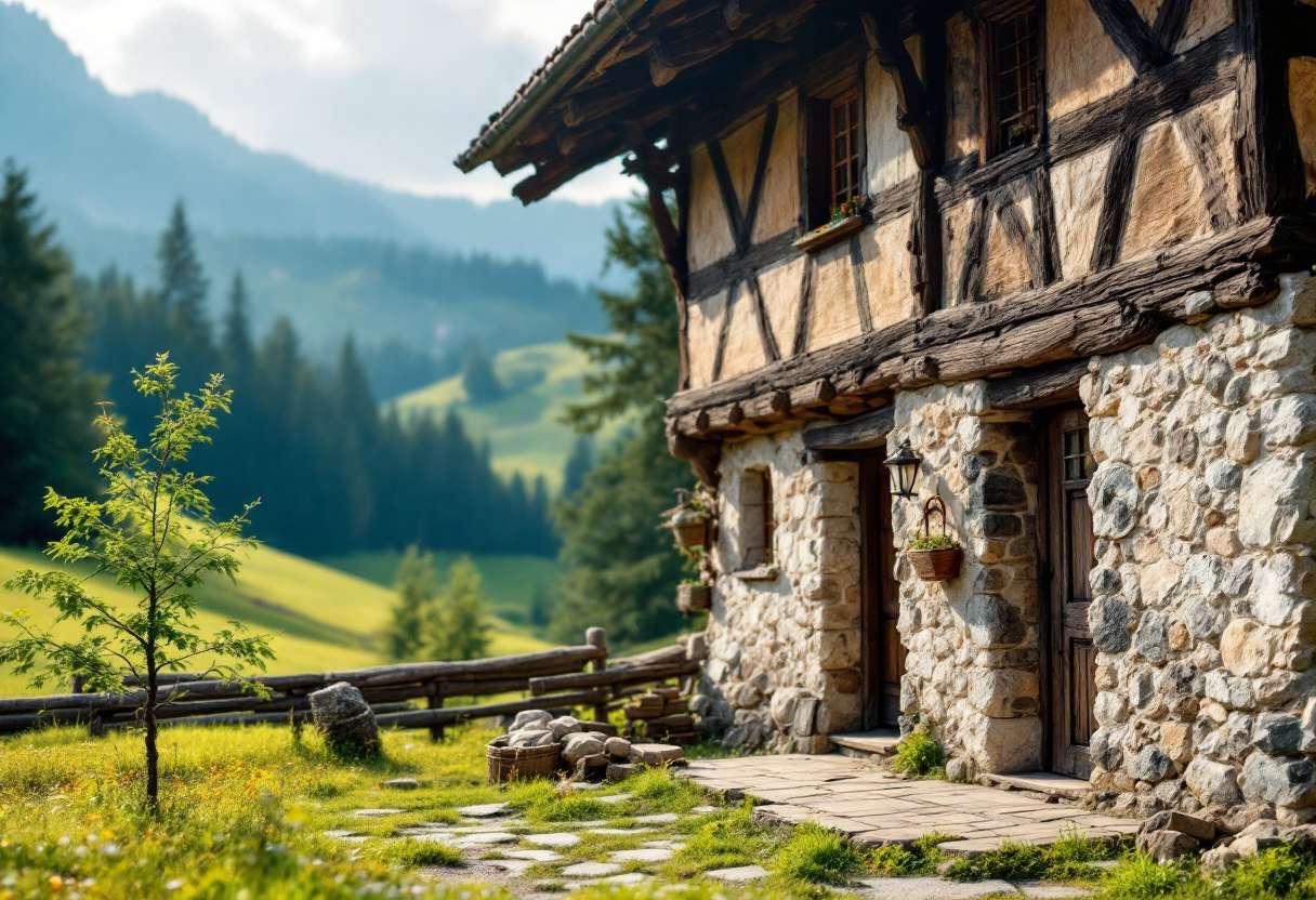 Vista panoramica del Niedermairhof in Val Pusteria