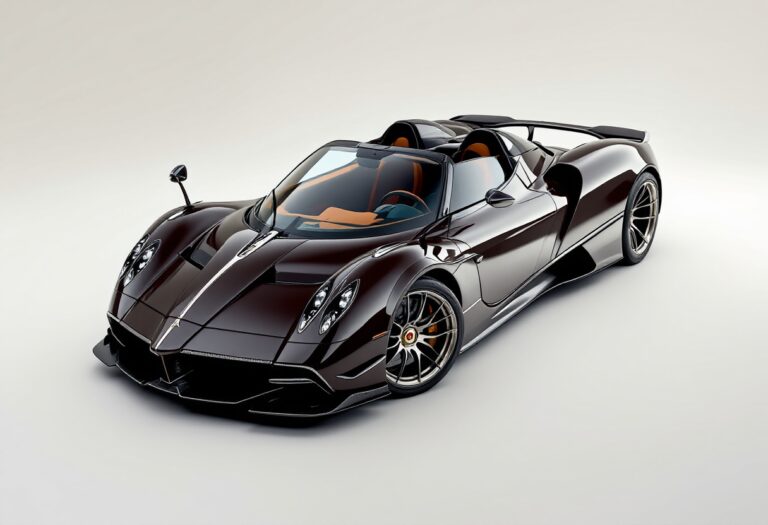 Pagani Huayra Roadster in esposizione, auto di lusso