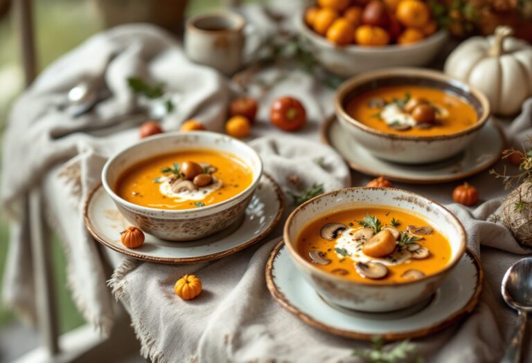 Piatto autunnale con ingredienti freschi e colorati