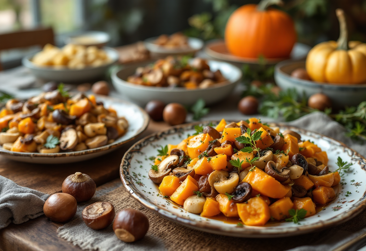 Immagine di piatti autunnali ricchi di sapori tradizionali