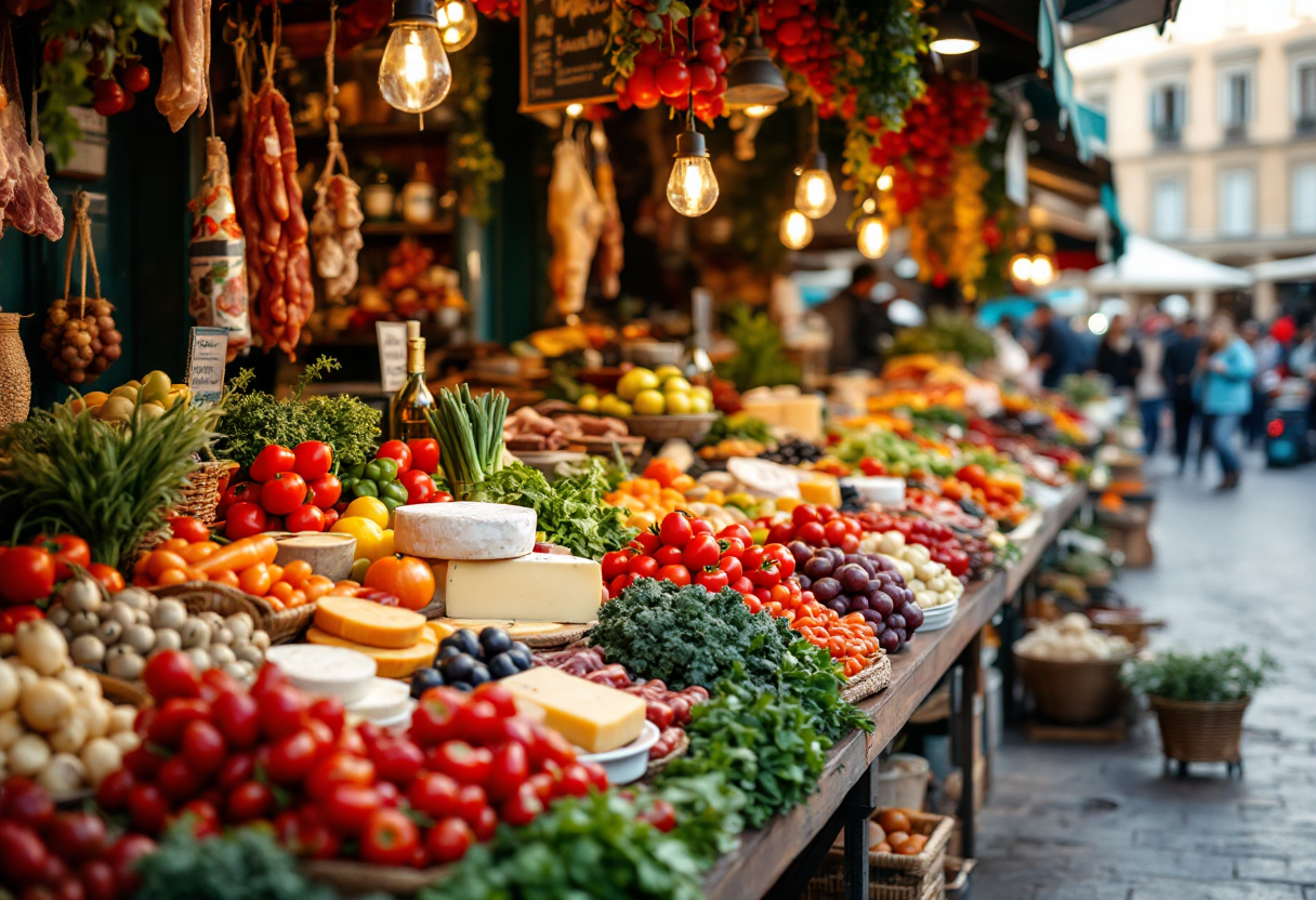 Immagine di un evento gastronomico in Italia con piatti tipici