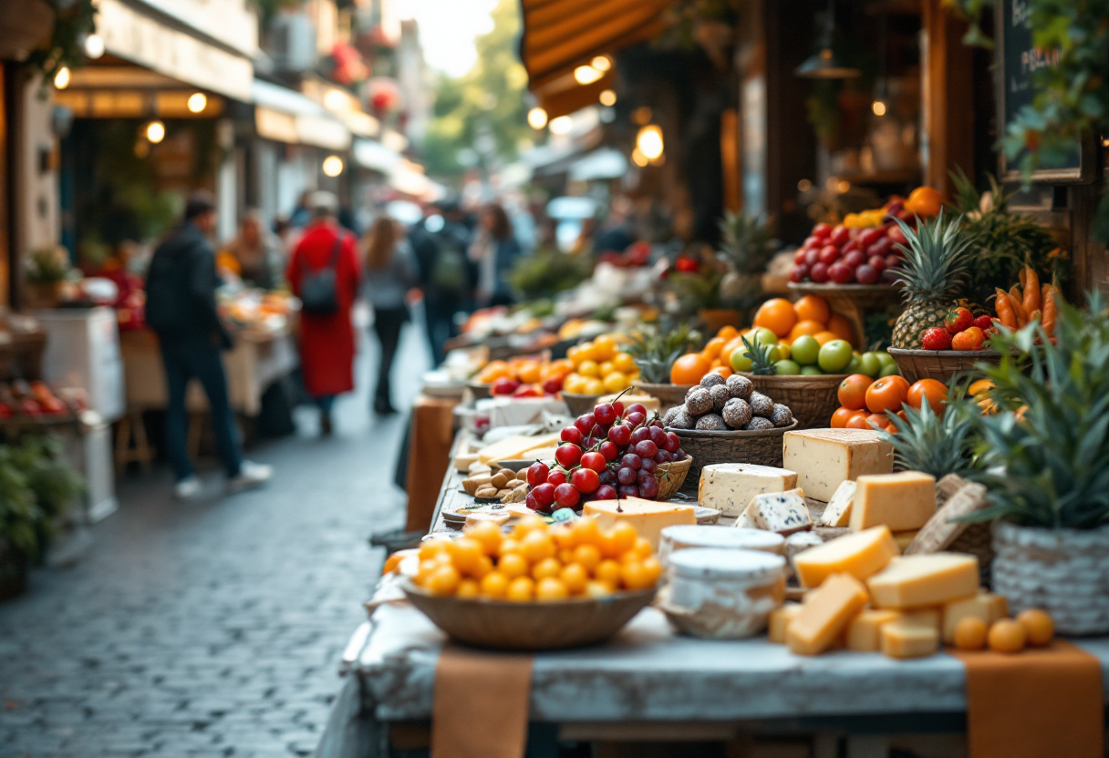 Immagine di un evento gastronomico in Italia con piatti tipici