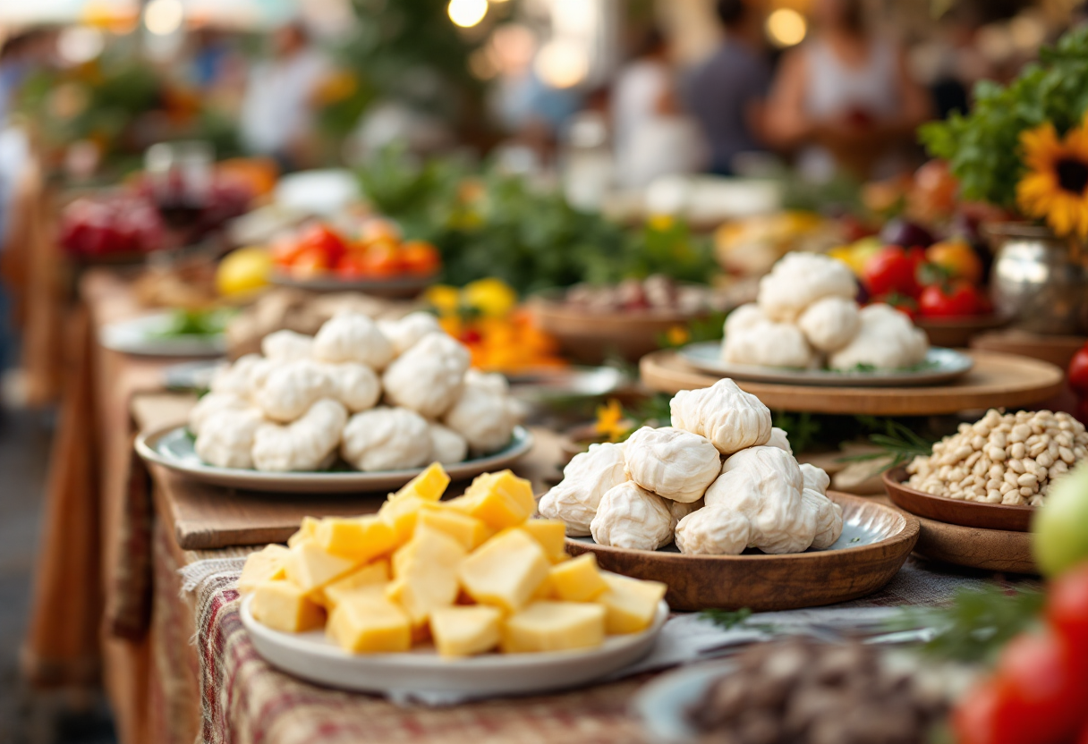 Immagine di un evento gastronomico in Italia con piatti tipici