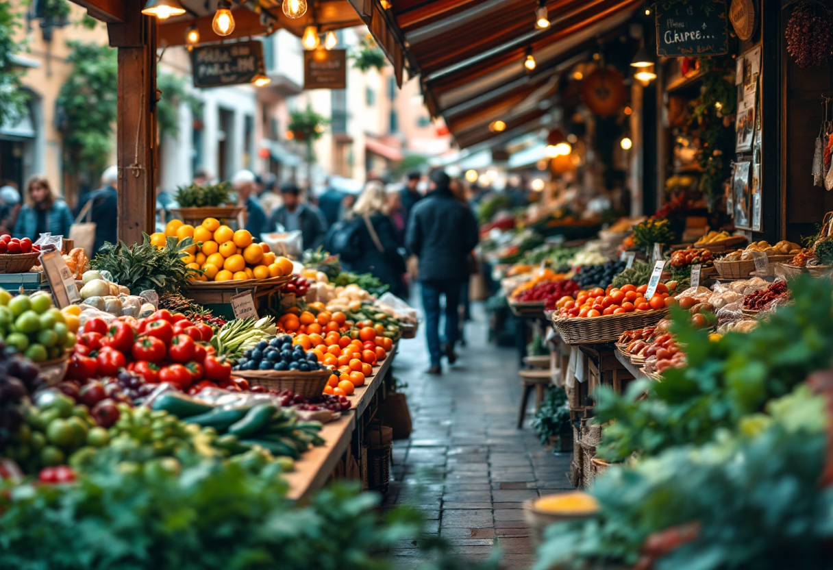 Un evento gastronomico in Italia con piatti tipici