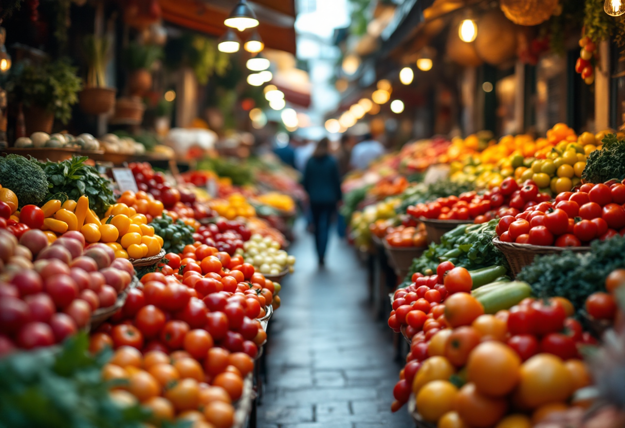 Immagine di un evento gastronomico in Italia con piatti tipici