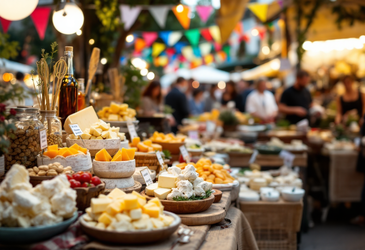 Immagine di un evento gastronomico italiano con piatti tipici