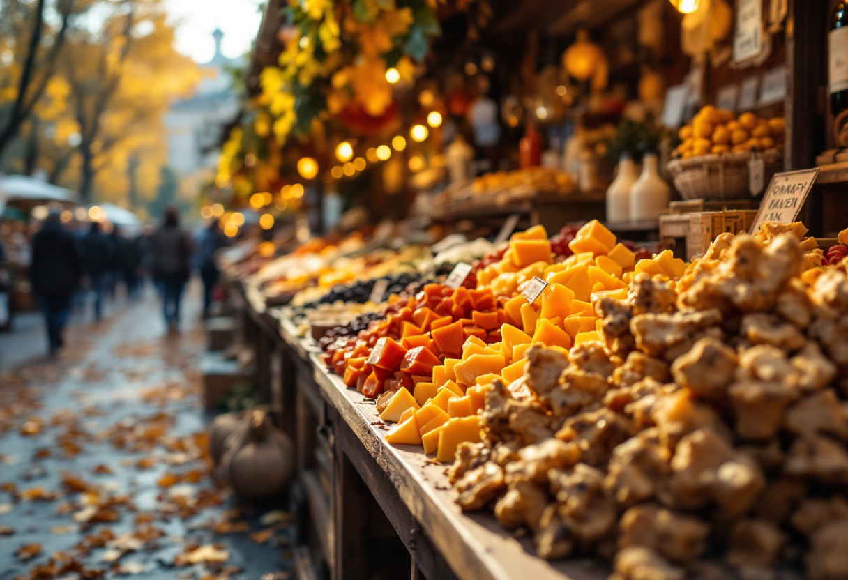 Immagine di un evento gastronomico autunnale con piatti tipici