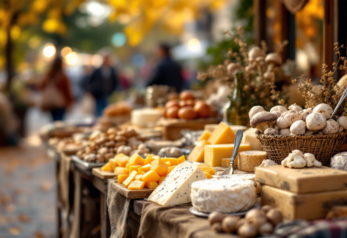 Immagine di un evento culinario autunnale con piatti tipici