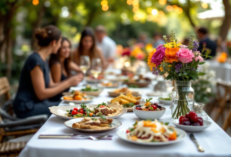 Cucina italiana in un evento gastronomico vivace