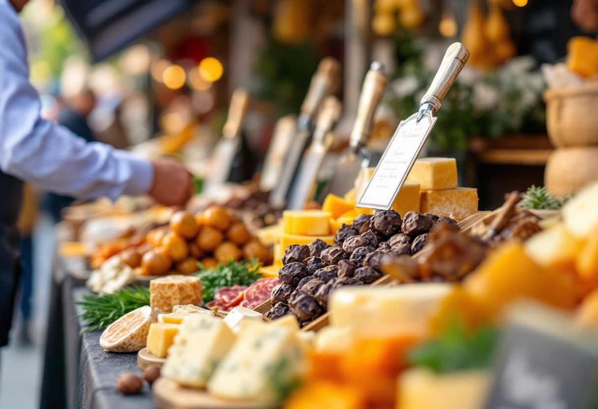 Immagine di un evento gastronomico in Italia con piatti tipici