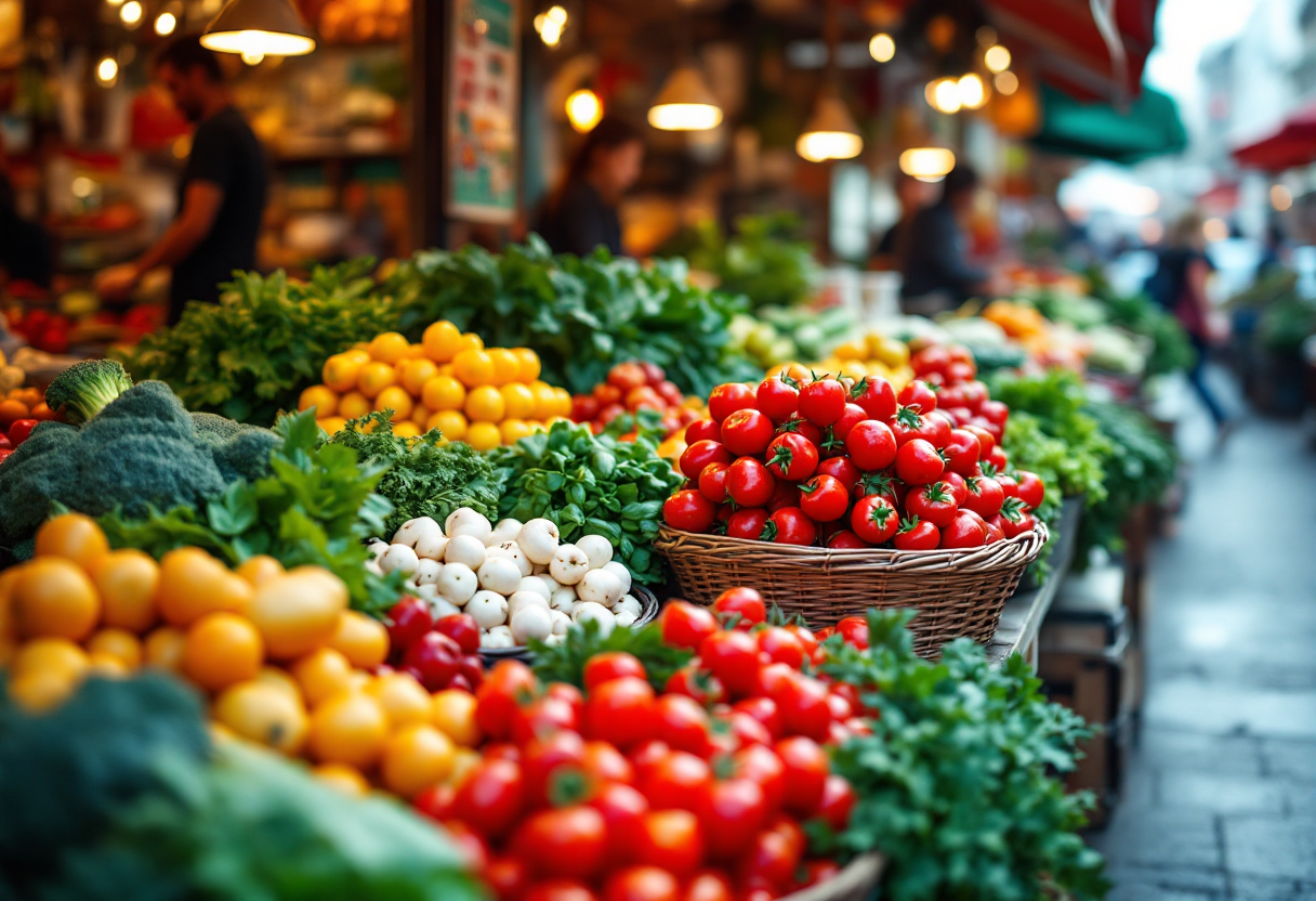 Immagine di un evento gastronomico in Italia con piatti tipici