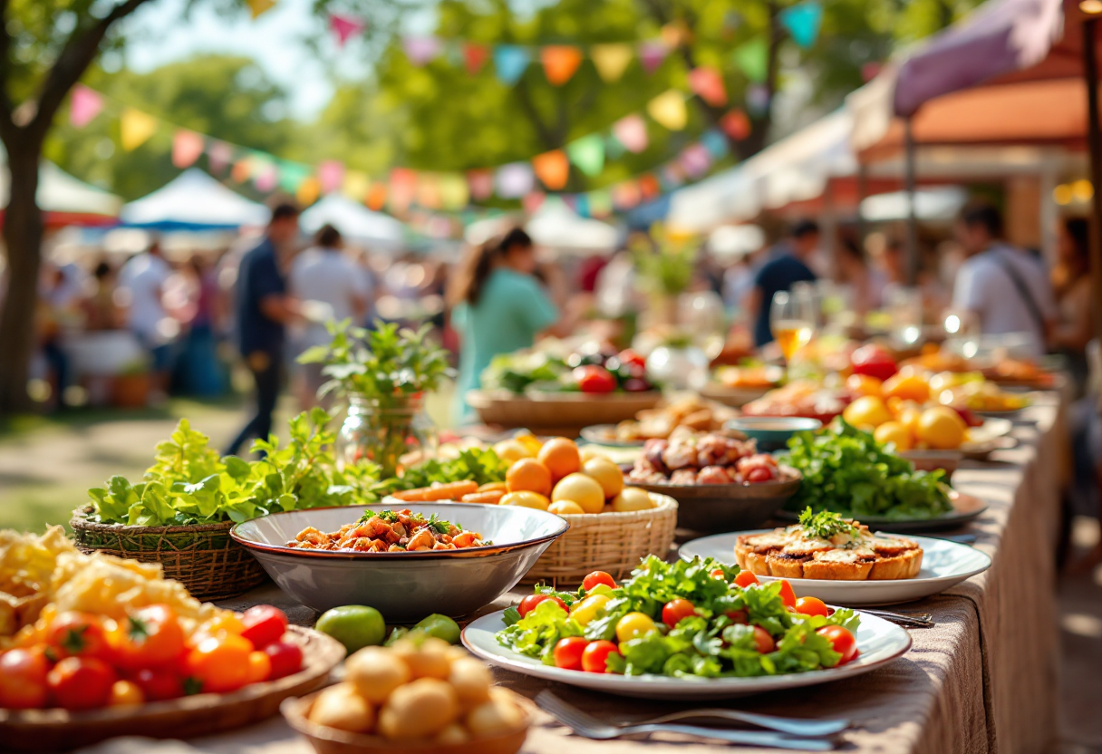 Un evento gastronomico con piatti tipici italiani