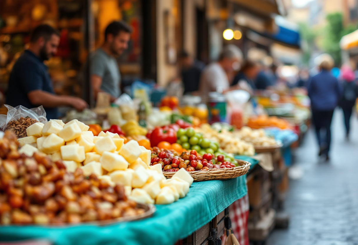 Immagine di un evento gastronomico in Italia con piatti tipici