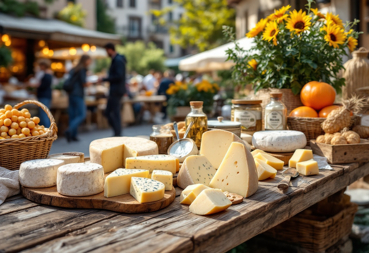 Immagine di un evento gastronomico in Italia con piatti tipici