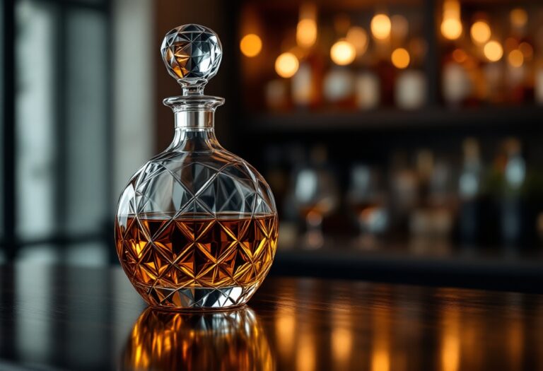 Bottiglia di whisky Glen Grant da 50.000 dollari in esposizione